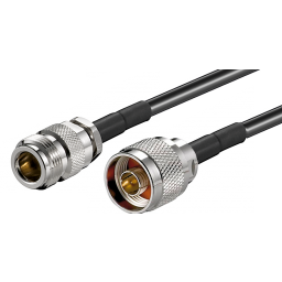 RF-välijohto 50ohm N-uros/N-naaras LMR400 musta