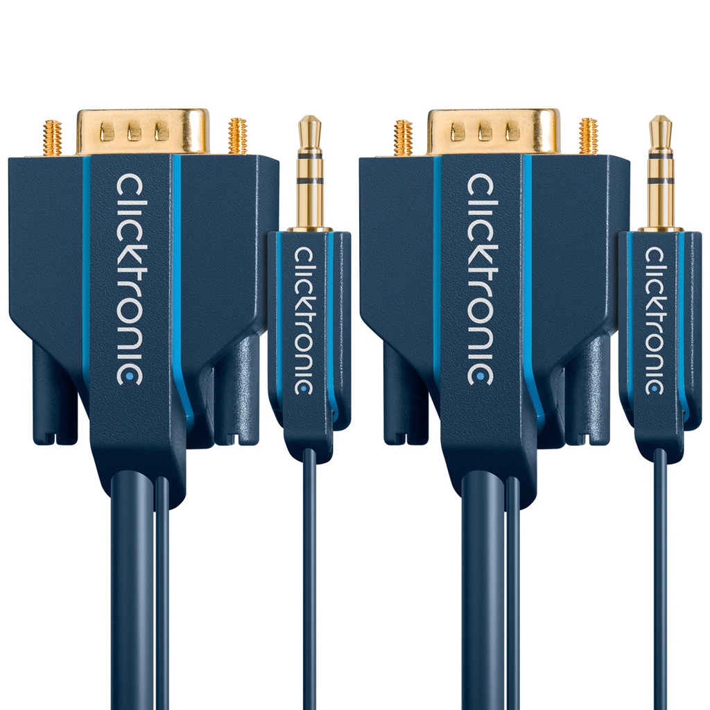 VGA-välijohto 3,5mm:n analogiääni -yhdistvälijoh Clicktronic