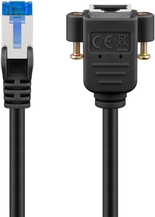 CAT6a jatkojohto S/FTP 0,5m must RJ45 CU LSZH uros/naaras (kopio)