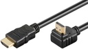 HDMI-uroskulma 90°/HDMI-uros välijohto musta 