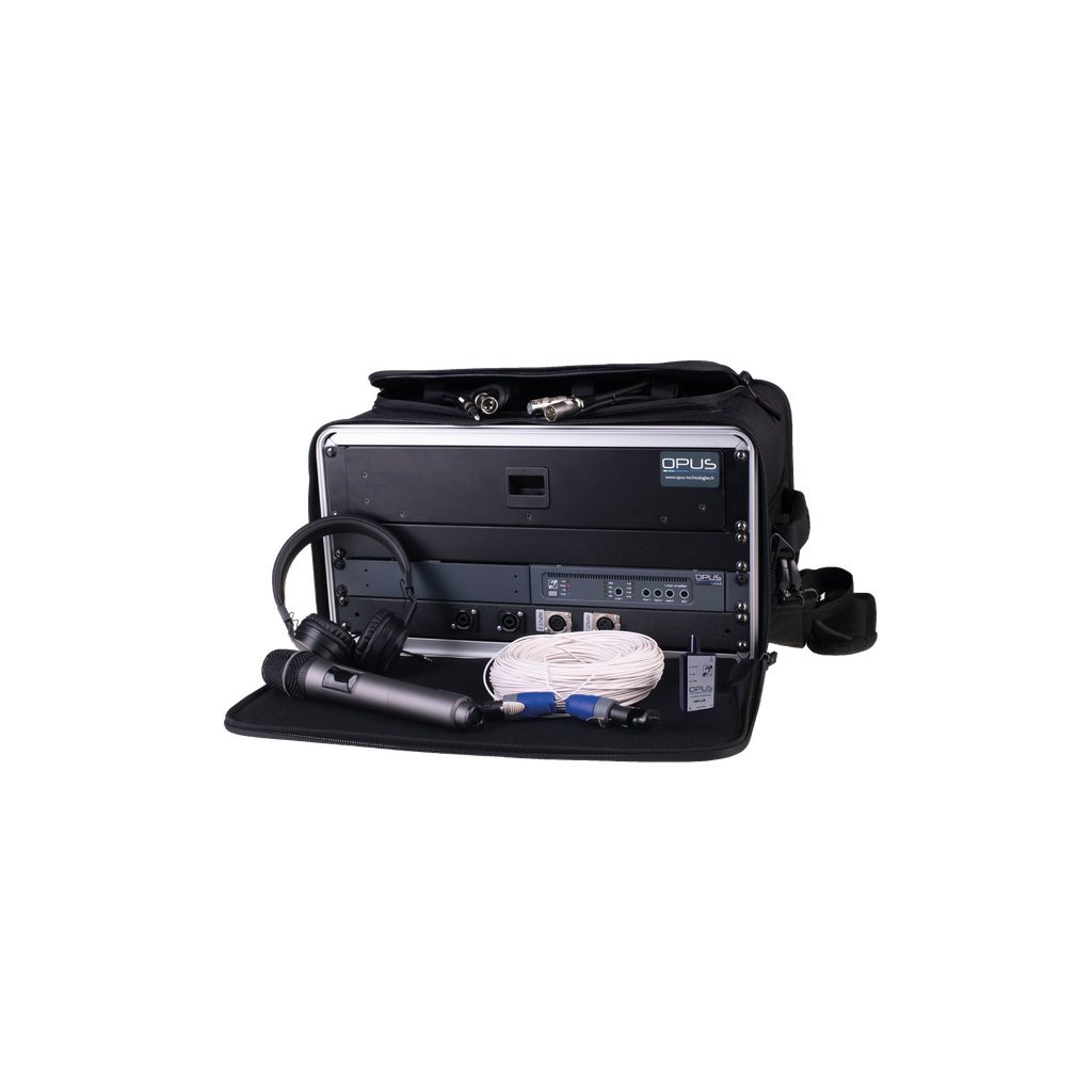 Induktiosilmukkavahvistin KIT 1 sis. LD1.0M, salkku,  mikrofoni ja vastaanotin, 100m kaapelia siirrettävä