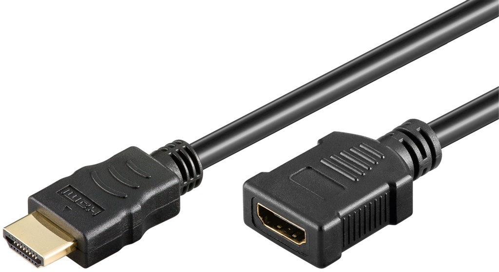 HDMI-uros/HDMI-naaras välijohto musta 0,5m bulk VR12405 (kopio)