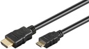 HDMI-uros/HDMI-uros mini välijohto musta 