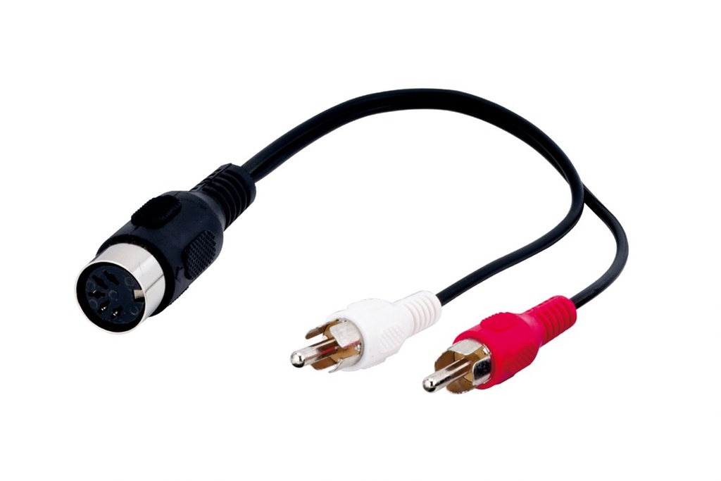 DIN(5n naaras)/2xRCA uros  0,2 m DIN->2RCA