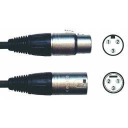 XLR3-uros/XLR3-naaras välijohto metalli