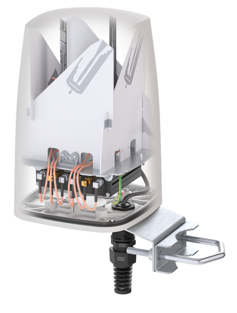 QuSpot kotelo RUTM30/RUTM31 reitittimelle integroitu 5G ja WiFi antenni 