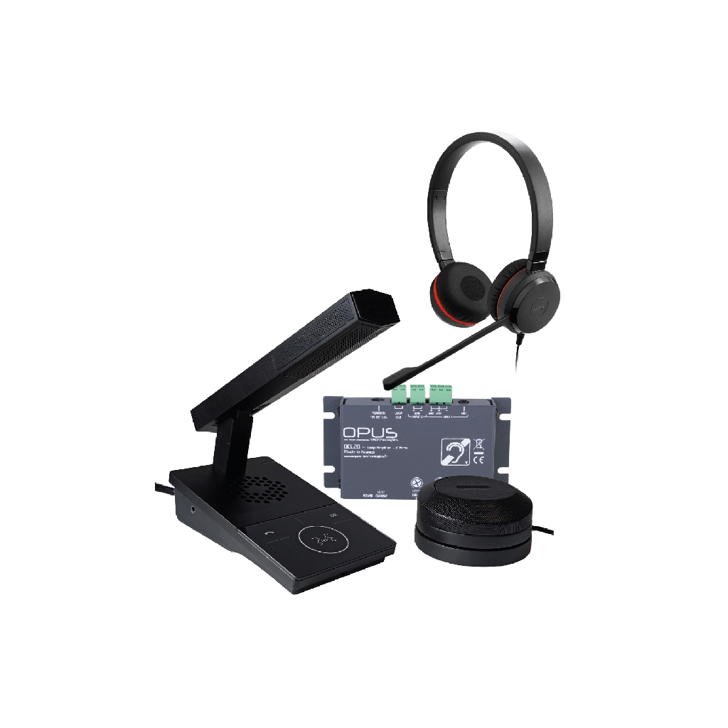 OP-6515HBK fönsterintercomsystem med hörslinga och headset