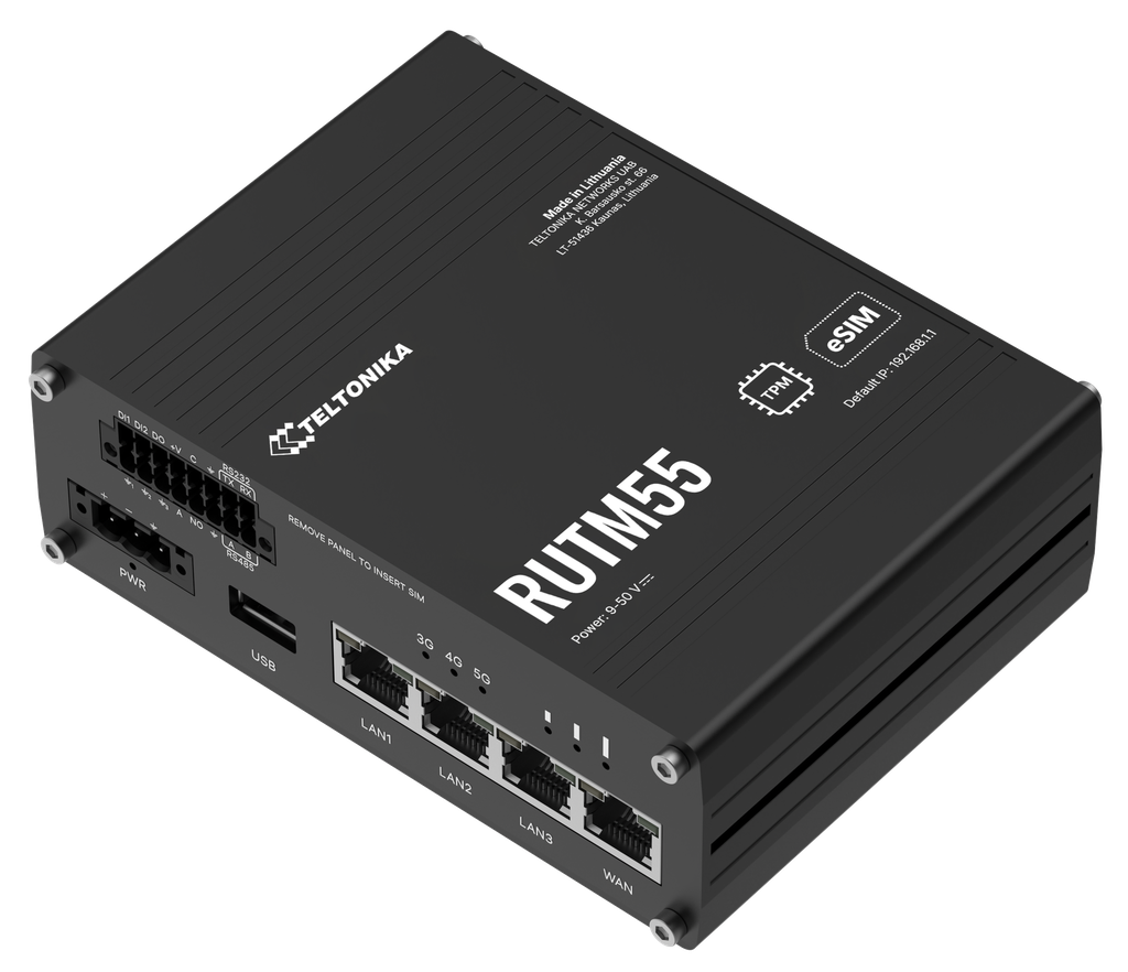 5G -reititin Cat19 eSIM WiFi5 2xSIM GPS I/O RS232/485 liitännät 