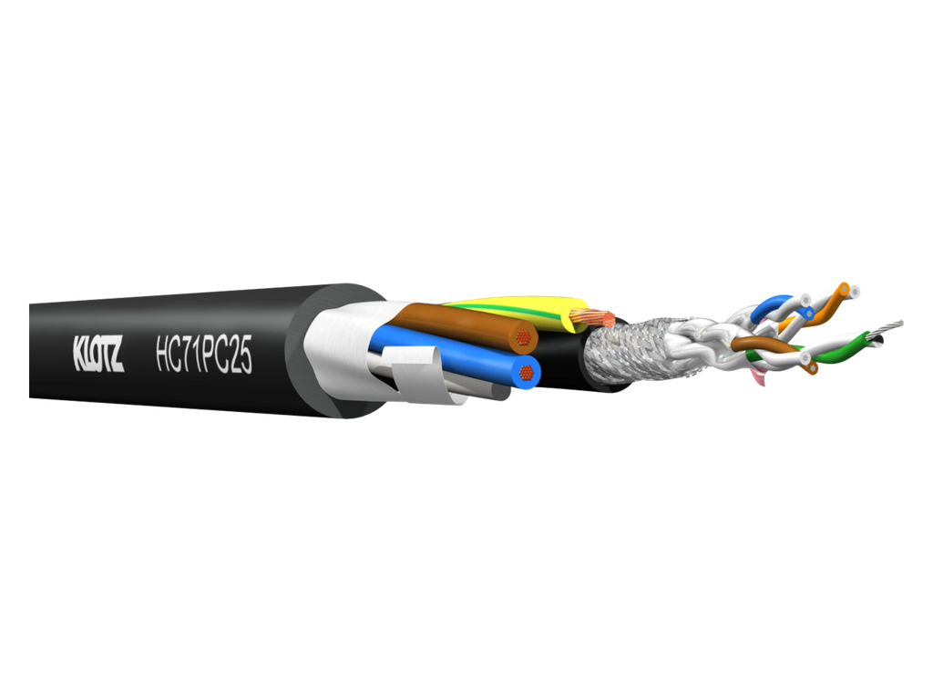 Hybridi CAT7 + virta 2x1,5 mm² 