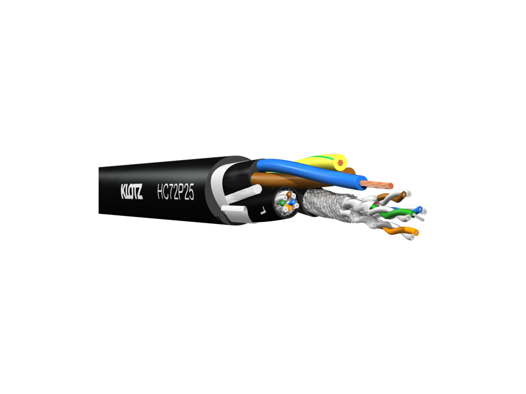 Hybridi 2xCAT7 + virta 2x2,5 mm² 