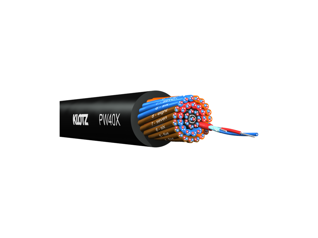 24 × 2 × 0,22 mm² Ø 21 mm musta PolyWIRE XLPE -audiokaapeli, PVC K50