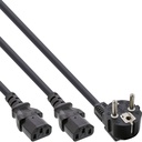 Verkkojohto Y-haara 1x CEE 7/7 > 2x IEC-C13 musta 1,8m