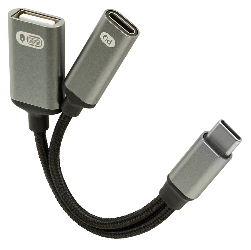 Brodit USB-C -jakaja PD 60 W + USB-A data