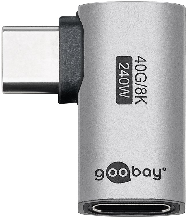 Adapteri USB-C-uros/USB-C-naaras 90° USB 4.0 240W
