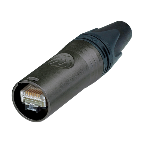 Ethercon Cat6a (RJ45) musta uros liitin AWG 24-22