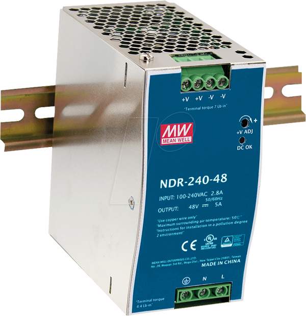virtalähde DIN-kiskoon 240W 48 VDC Poe++ Teltonikan TSW