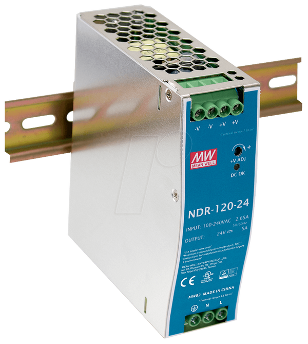 virtalähde DIN-kiskoon 120W 48 VDC Poe++ Teltonikan TSW 