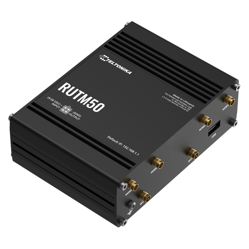 RUTM50 5G-reititin WiFi5 GPS 5xEthernet 2xSIM CAT19 Teltonika