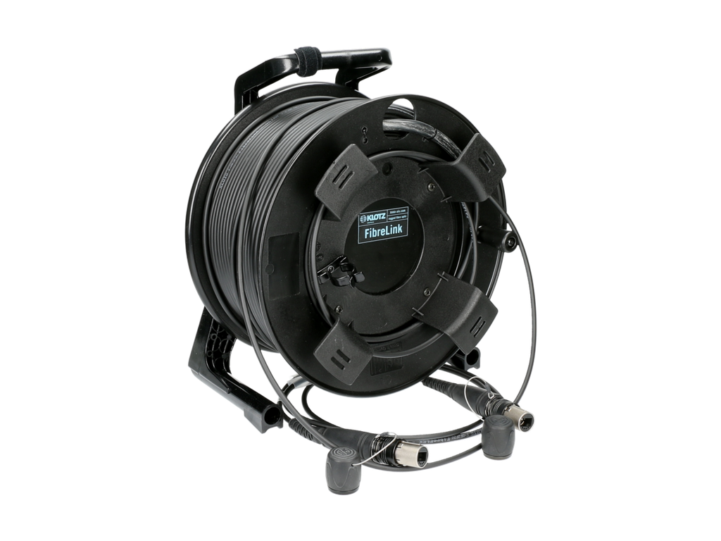 KLOTZ F2UM33 FiberLink opticalCON DUO OM4 fiber optic cable on reel, LC Duplex