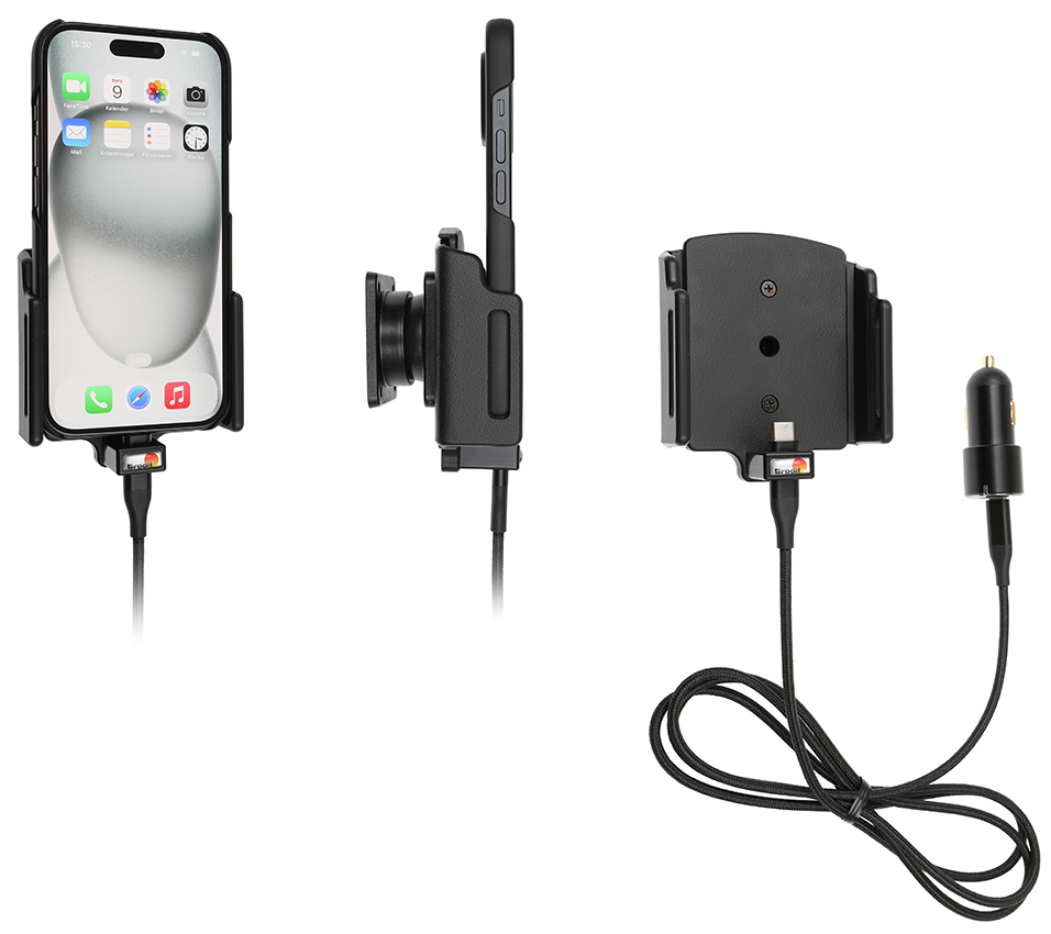 Brodit 721370 säädettävä aktiivipidike USB-C, 70–83 × 6–10 mm