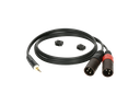 3,5 mm TRS-hane till 2 × XLR3-hane audiokabel, 2 m, svart