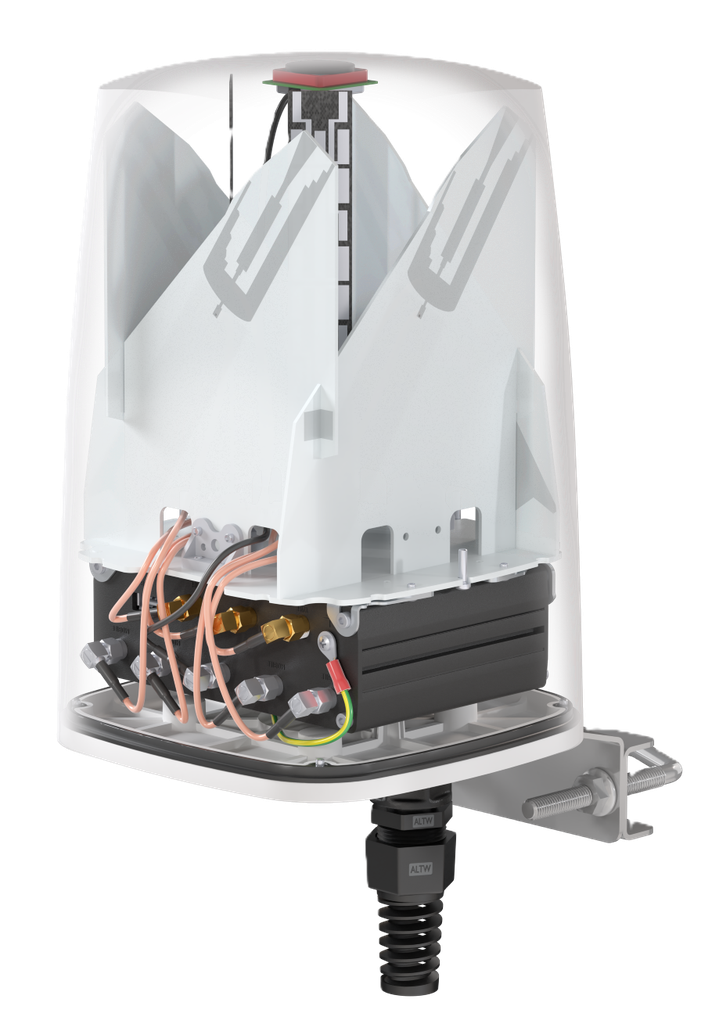 QuWireless QuSpot C50 utomhuskapsling för Teltonika RUTC40/RUTC42/RUTC50-routrar, 5G/4G-, WiFi- och GPS-antenner