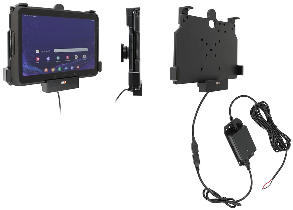 Lataava tablettiteline Samsung Galaxy Tab Active 5 Pro SM-X356B, alkuperäiselle suojakuorelle, kiinteä 12/24 V asennus – Brodit