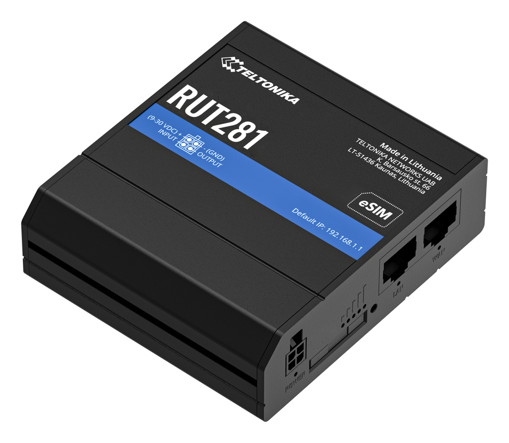 RUT281 4G router Global version CAT4 WiFi4 2xEthernet 1xSIM/eSIM