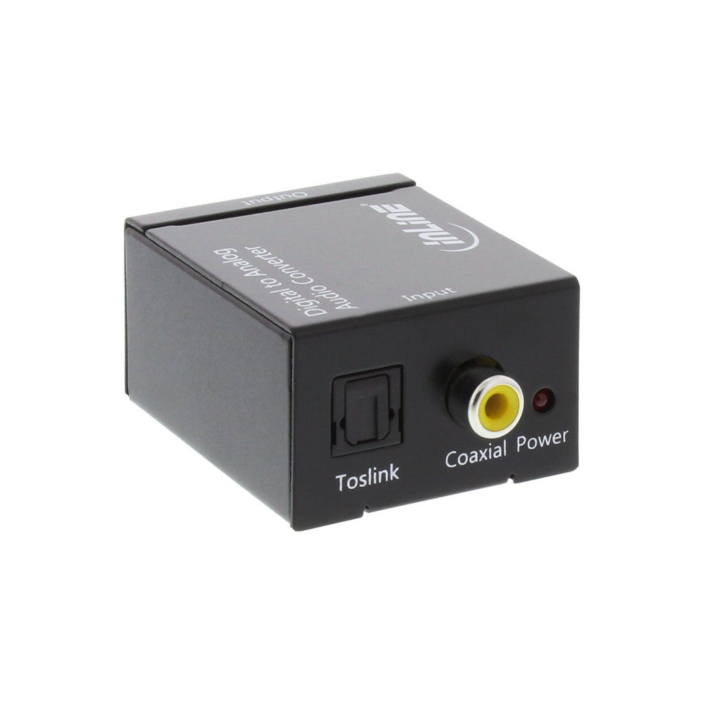 InLine D/A-audiomuunnin 96 kHz, TOSLINK/koaksiaali – 2 × RCA stereo