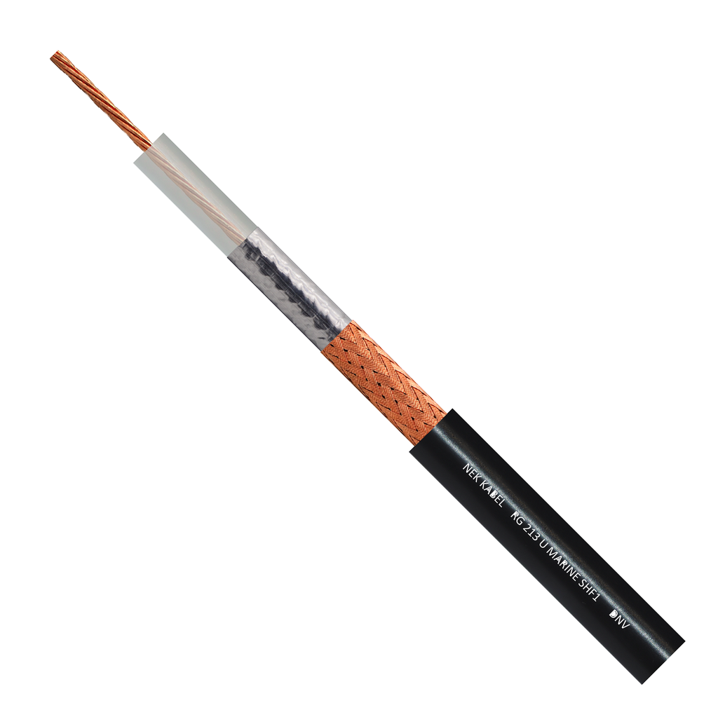Sivacavi RG213-SHF1 50 Ω koaxialkabel, LSZH, svart, 1000 m trumma