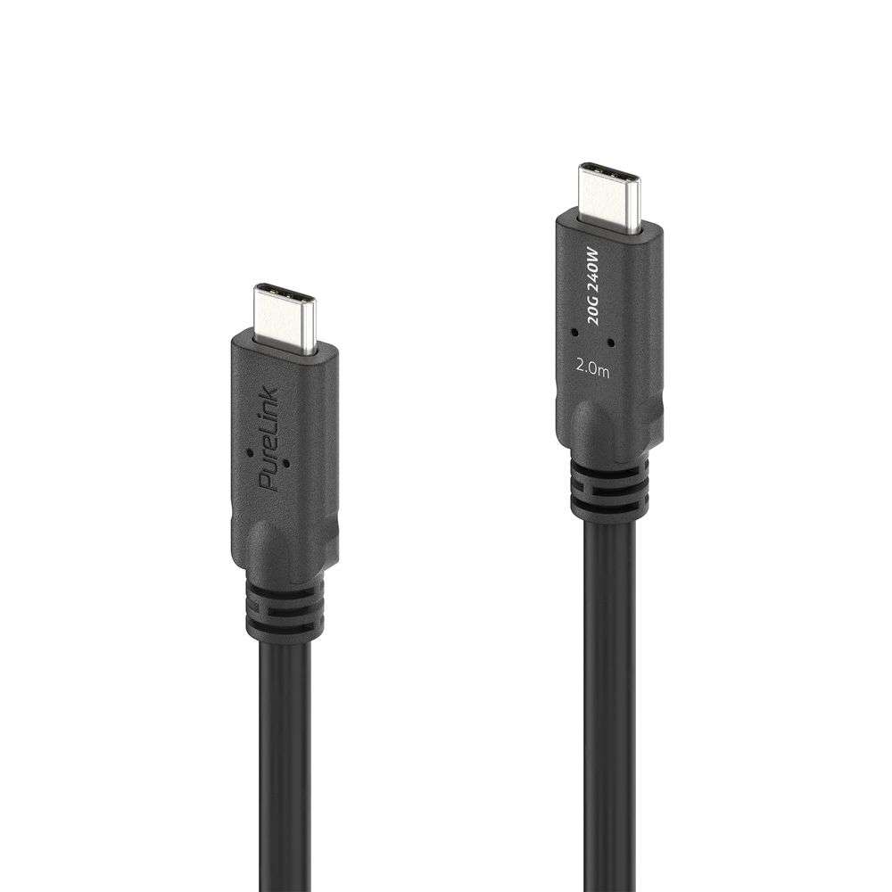 USB-C-kaapeli USB4 Gen2x2 20 Gbps, C-uros/C-uros, passiivinen mikrokoaksiaali, PureLink PureInstall MicroX4 PI6600