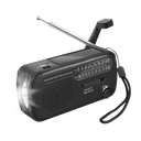 Hätäradio FM/AM/SW aurinkopaneelilla ja kammella, 1200 mAh varavirtalähde, LED-valo ja SOS, musta, LogiLink SP0074