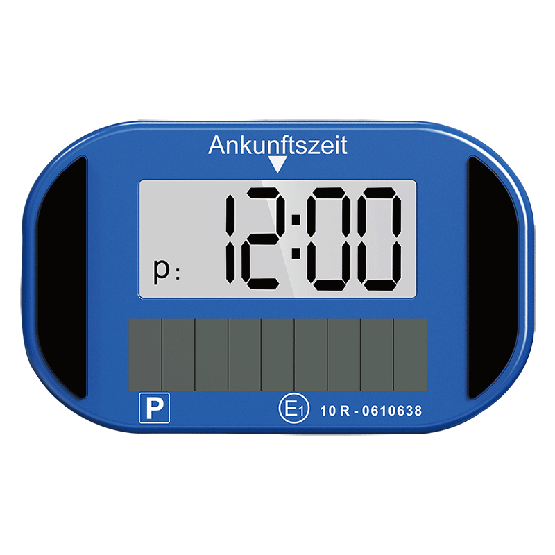 Electronic parking disc with solar panel, automatic timing, 2 LCD displays, KBA-approved, blue, LogiLink AA0203