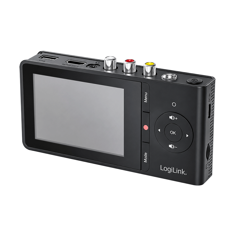 Video capture box with 3.5" display, RCA/S-Video to MP4 on USB drive or microSD, HDMI output 720p, no PC needed, LogiLink UA0472
