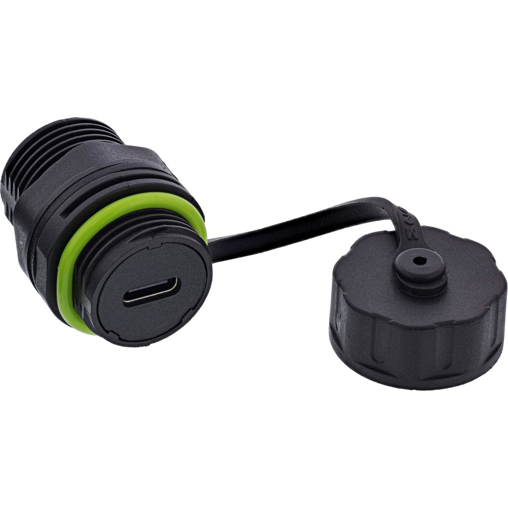 InLine USB-C-genomföringskoppling mini IP68, skärmad, 2 x USB-C hona