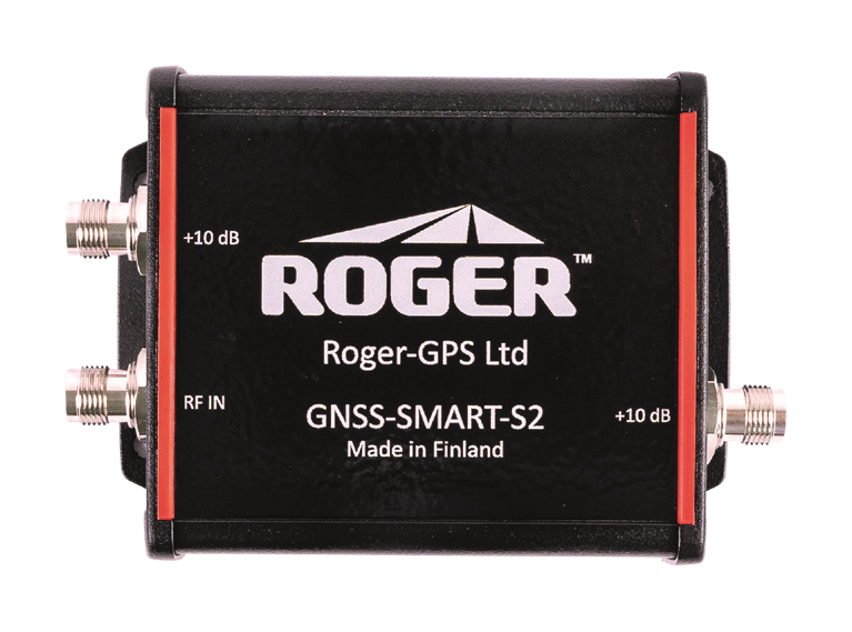 Roger GNSS SMART-splitter 1-to-2 med 10 dB förstärkning, TNC-hona, IP66