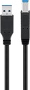 USB-A-uros/USB-B-uros välijohto 0,5m 3.0 musta TK12
