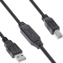 USB-A-uros/USB-B-uros välijohto akt 15 m 2.0 musta bulk