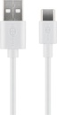 USB-C-uros/USB-A-uros lataus/data valkoinen bulk