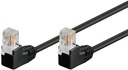CAT5e 2x 90° kulma, U/UTP musta, CCA bulk 