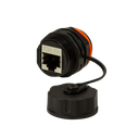 RJ45-jatkos Cat.6A STP IP68 läpivienti n/n, M23-kierre, suojakorkilla, LogiLink NP0083
