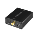 D/A-audiomuunnin TOSLINK/koaksiaali – 2 × RCA + 3,5 mm, 24-bit 96 kHz, LogiLink CA0101