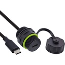 InLine USB-C-läpivientiliitin IP68, suojattu, USB-C naaras / uros 0,5 m kaapelilla